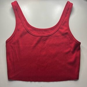 Red cropped tank top